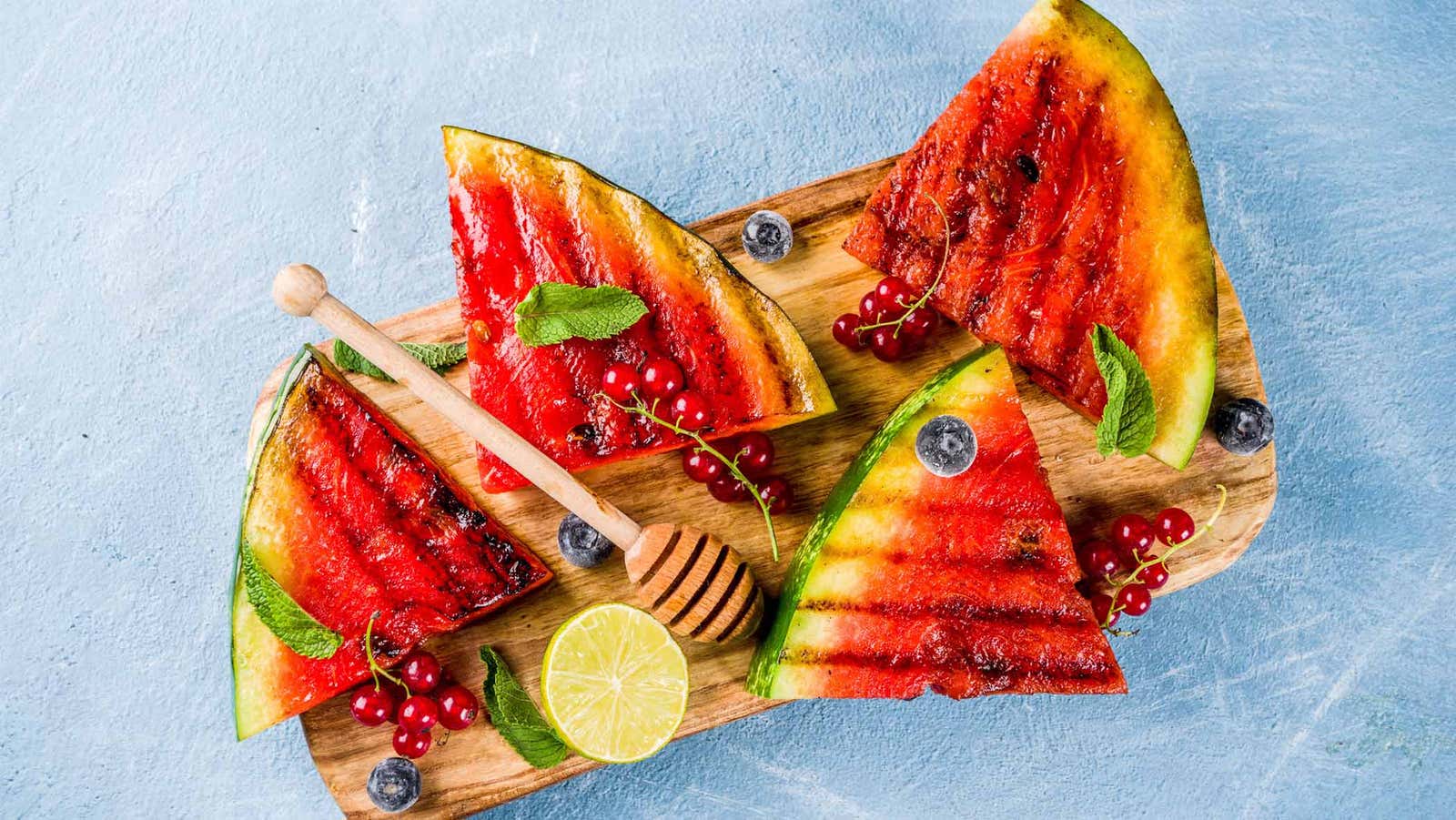 Grilled watermelon with Tajín