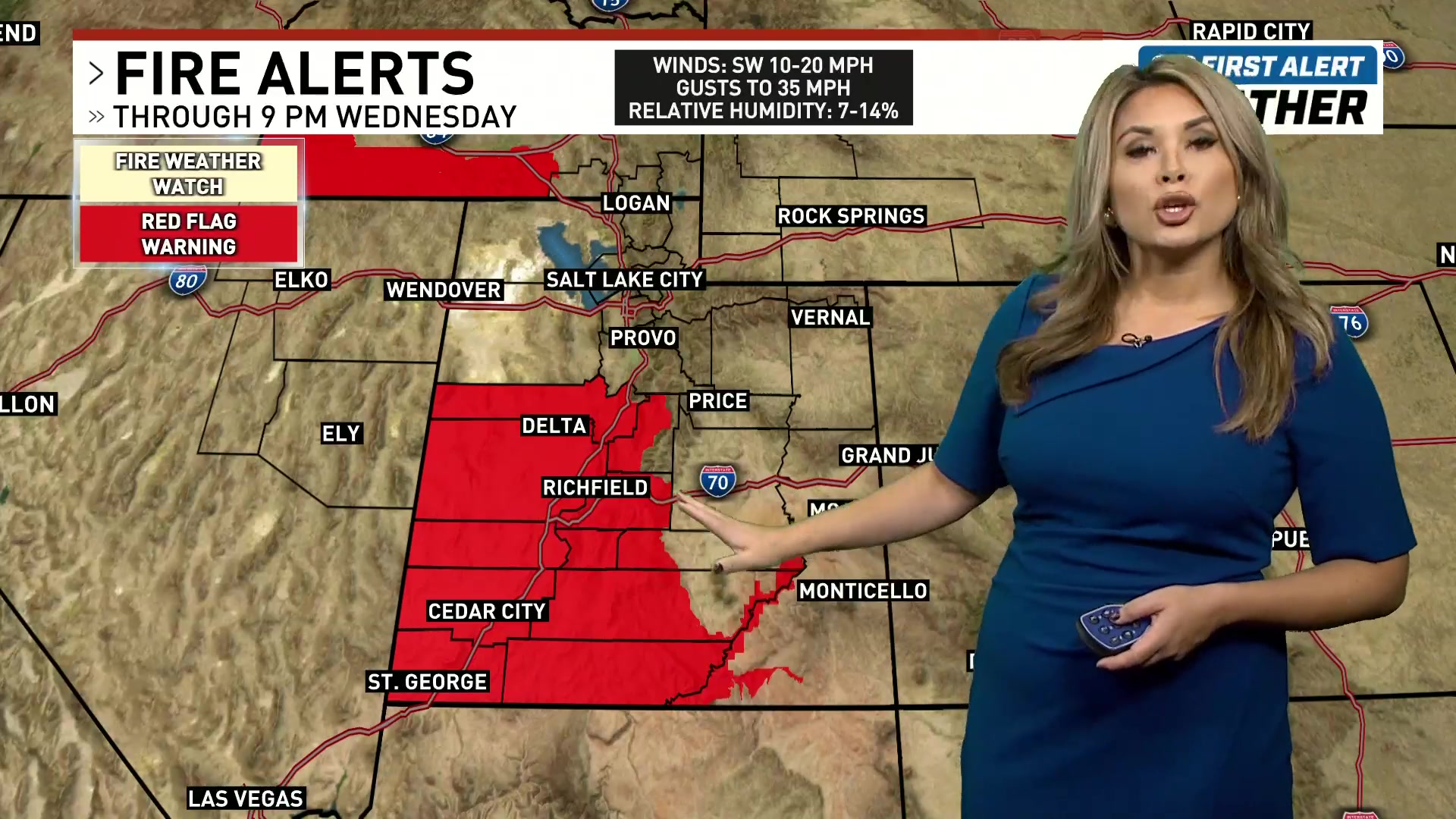 Utah weather: Severe wind gusts, critical fire danger, heat wave &mdash; July 8, 2026