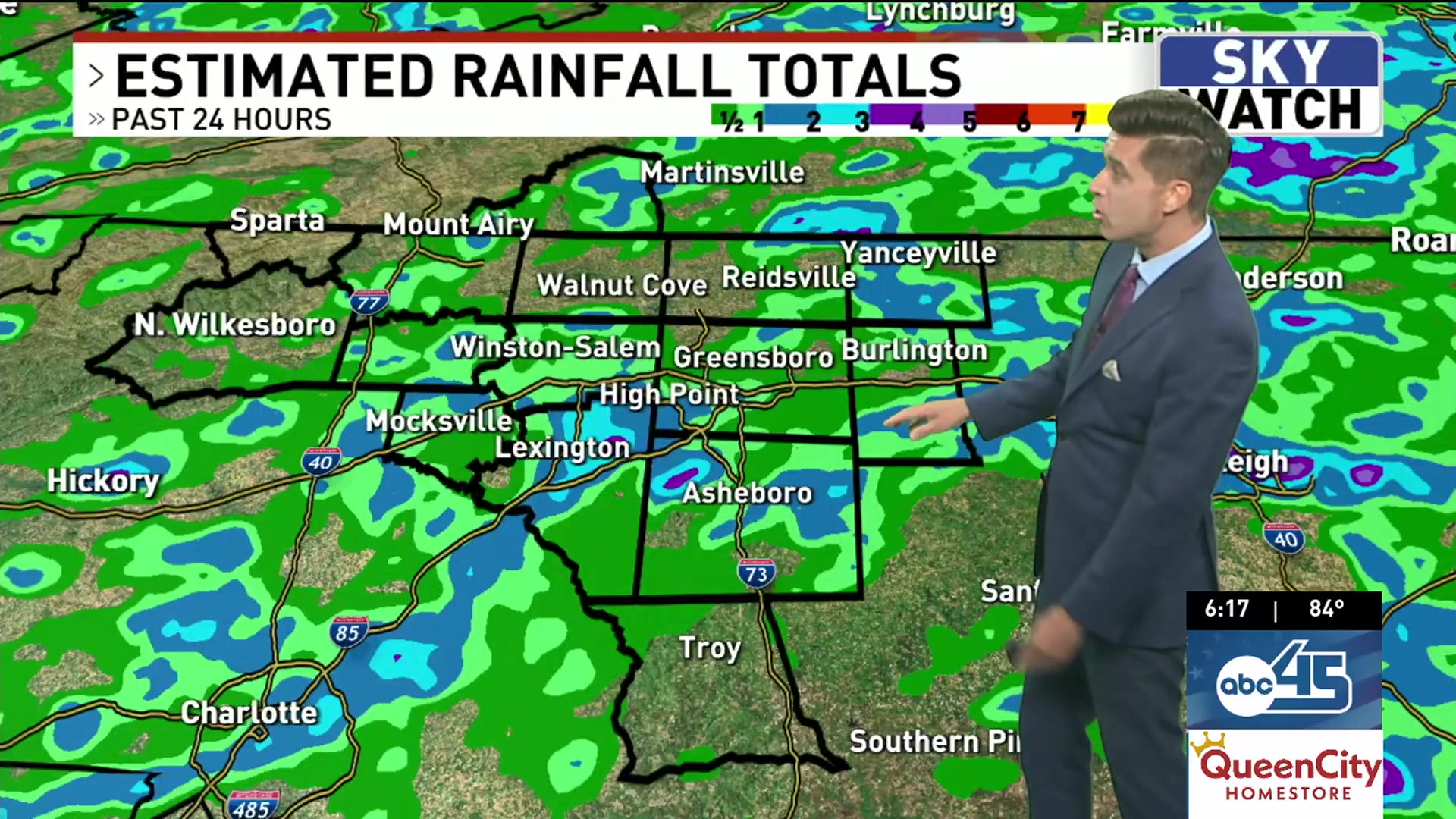 Winston-Salem weather: hot and humid with pop-up t-showers &mdash; July 7, 2026