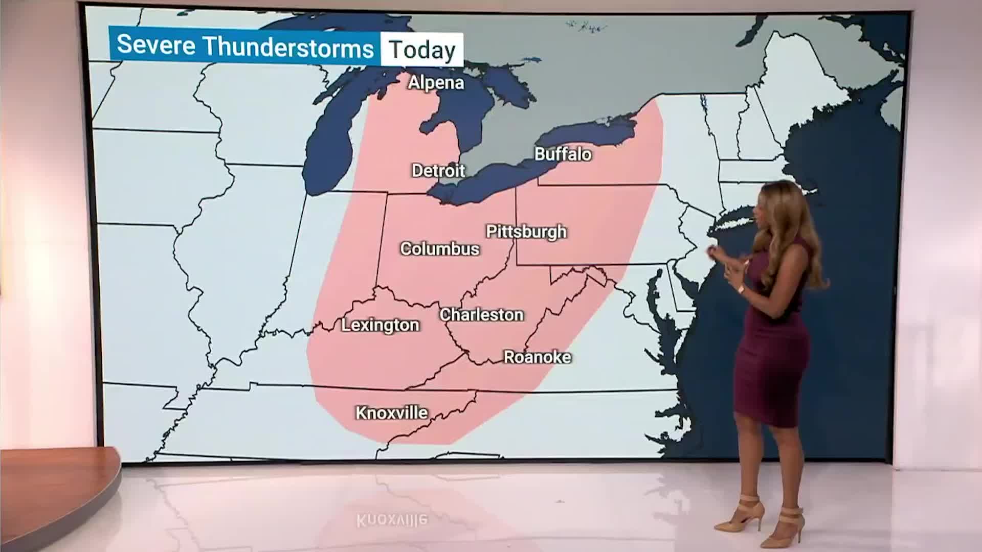 Where Severe Thunderstorms Are Possible Today