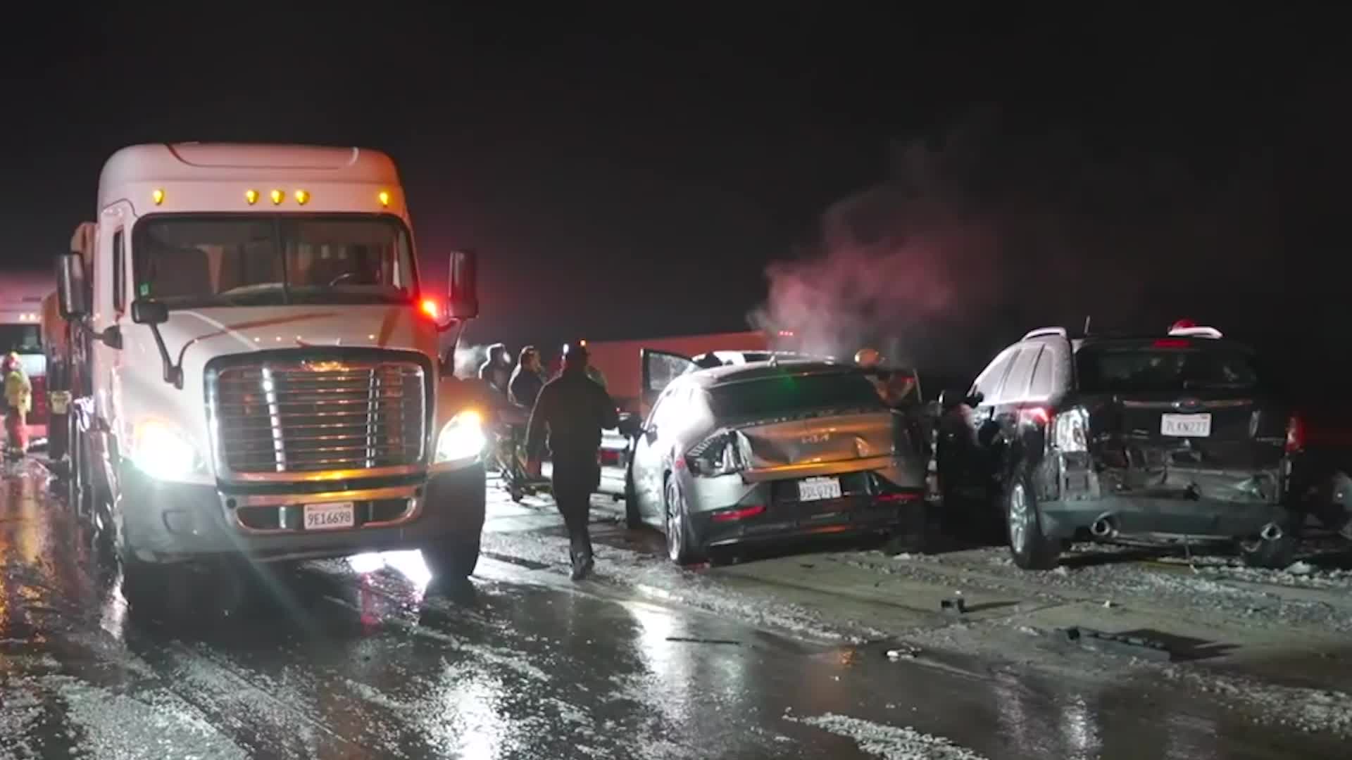 Winter Storm Causes California Pileup, Conditions Expected To Worsen