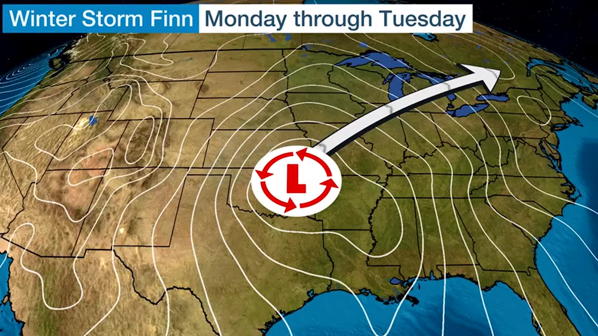 Winter Storm Finn Bringing High Winds As It Moves Acoss U.S.