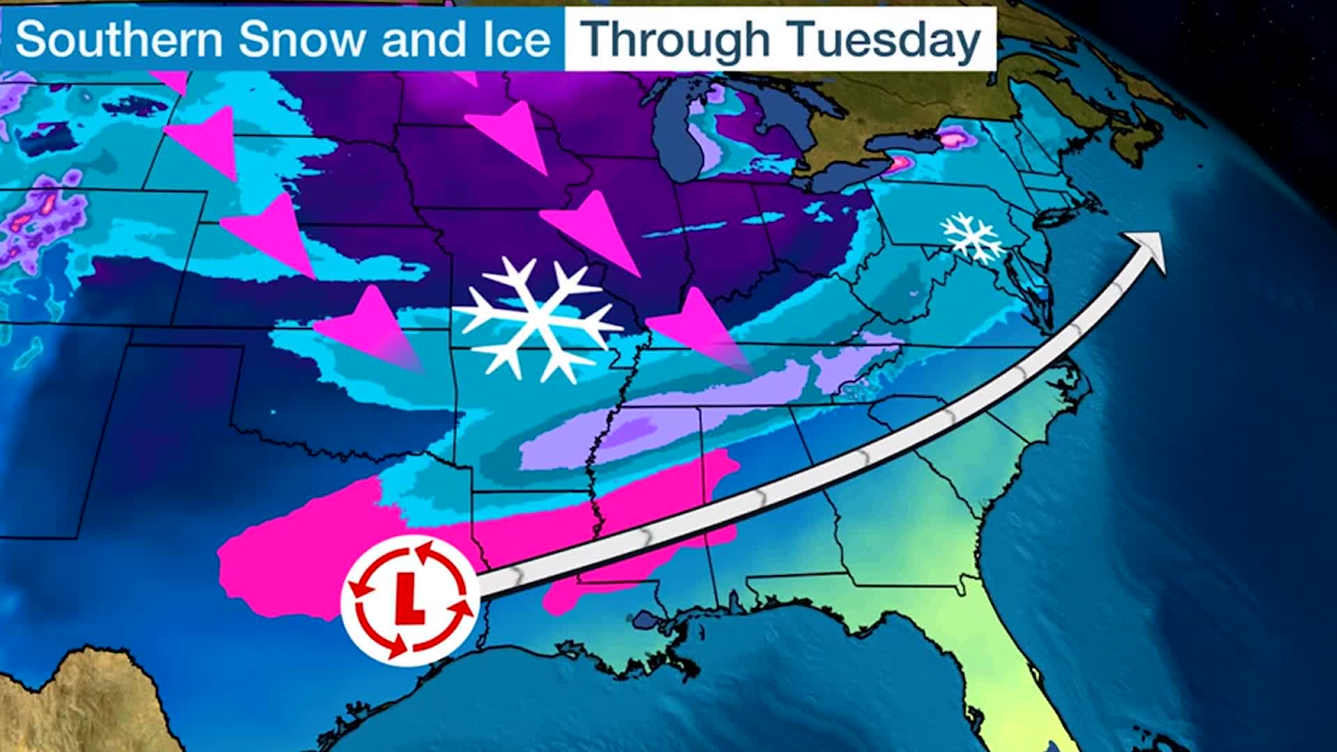 Winter Storm Heather To Bring Southern Snow and Ice