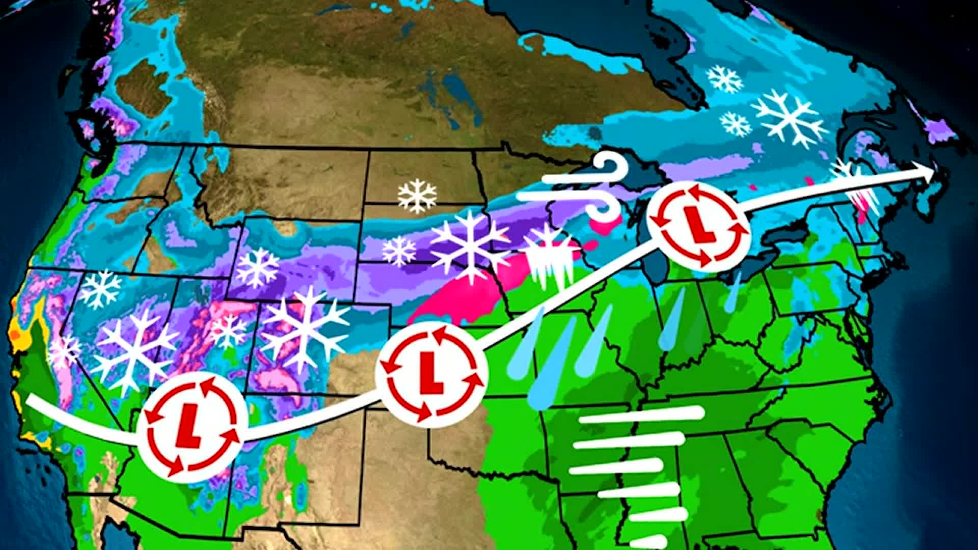 Winter Storm Hudson Moving Eastward, Bringing Snow And Ice