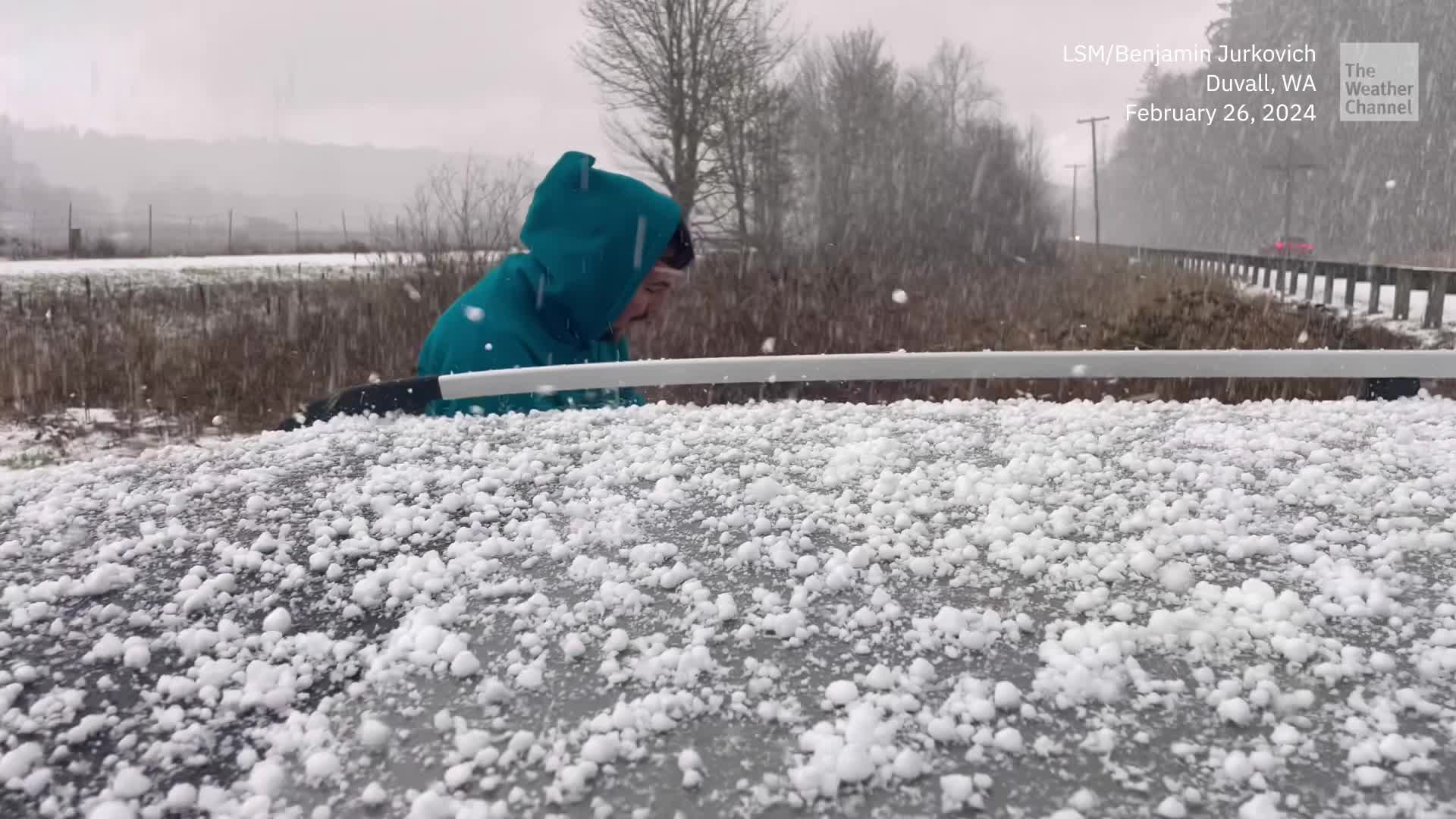 Winter Storm Noor Brings Hail, Snow To Washington