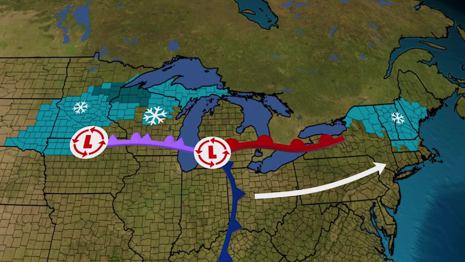 Winter Storm's Snow Lingers In Midwest As Wintry Mix Pushes To New England