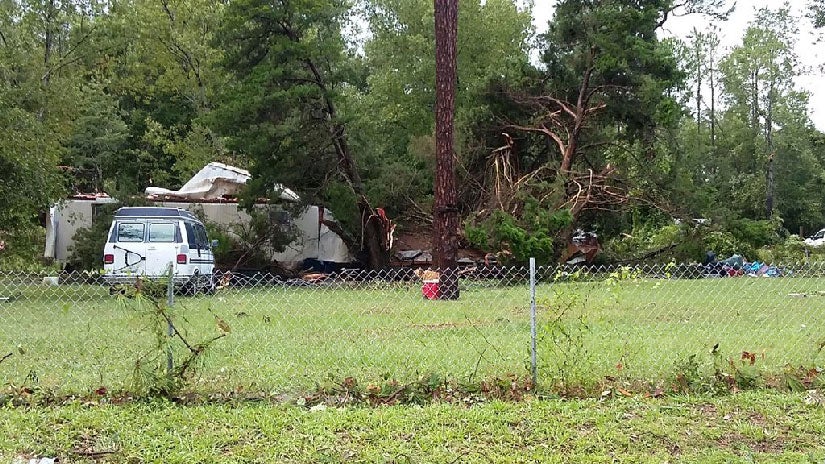 Reported Tornado Damages Homes, Flips Semi in Yulee, Florida